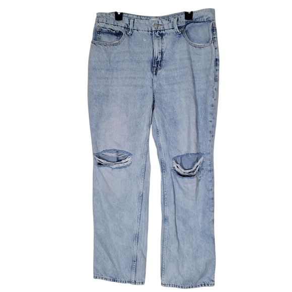 Good American | Women Light Wash Distressed 90s Jeans Size 14 / 32 Ripped - Picture 1 of 8